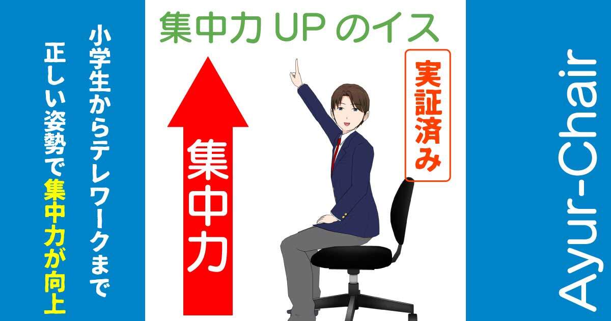 アーユル・チェアは集中力が向上するという実証データがある